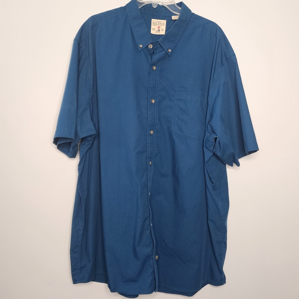 Red Head Brand Co. Teal Short Sleeve‎ Button Up Mens 3X